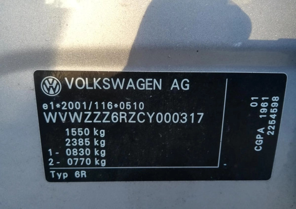 Volkswagen Polo cena 6900 przebieg: 230000, rok produkcji 2011 z Kalisz małe 172